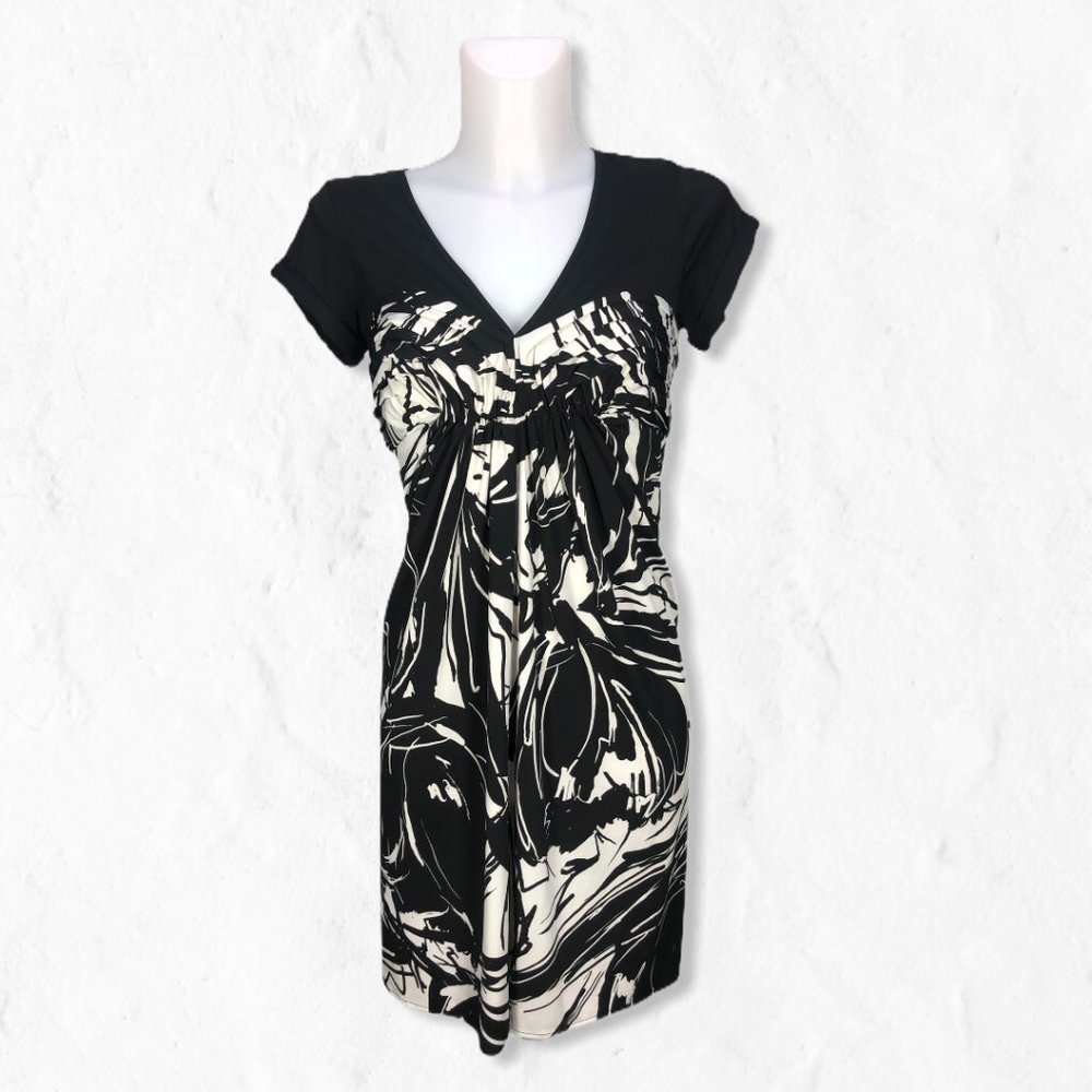 NWT DoveComb BCBGMAZAZRIA Drape Front Dress Sm